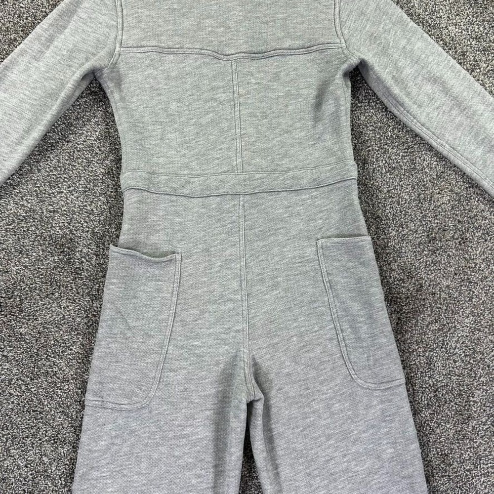 Rivet‎ Utility Maven Grey Zip Up Jumpsuit Pockets Drawstring Waist Womens Medium - Picture 6 of 16